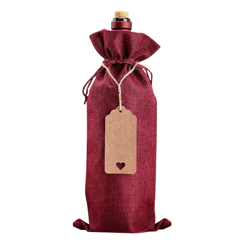 Sacs de vin en toile de jute robuste, 1 bouteille, pour cadeau, vente en gros