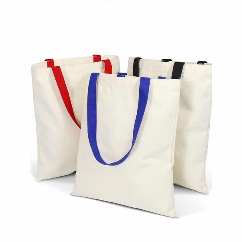Borse tote in tela economiche con manici colorati sfuse