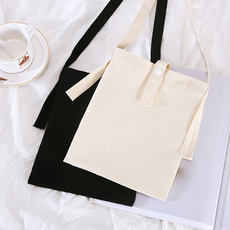 Vente en gros de petits sacs messager en toile de couleur avec fermeture à pression