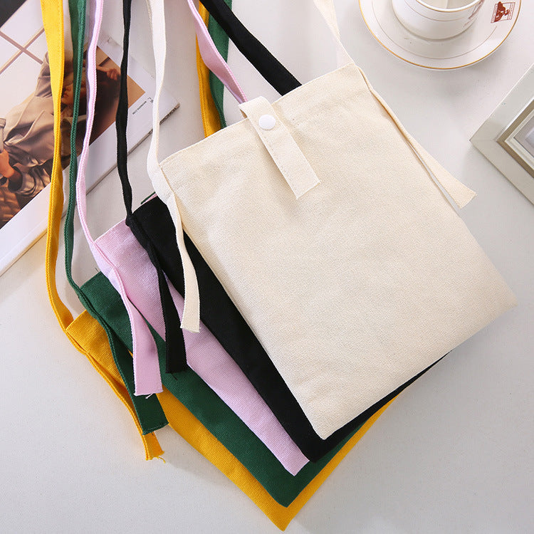 Vente en gros de petits sacs messager en toile de couleur avec fermeture à pression