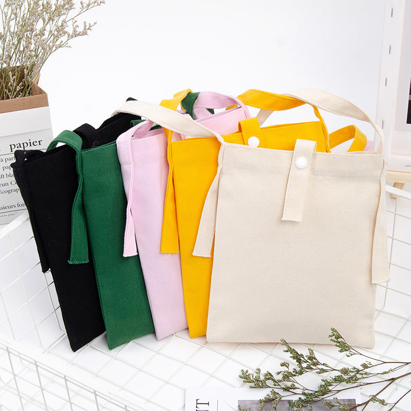 Vente en gros de petits sacs messager en toile de couleur avec fermeture à pression