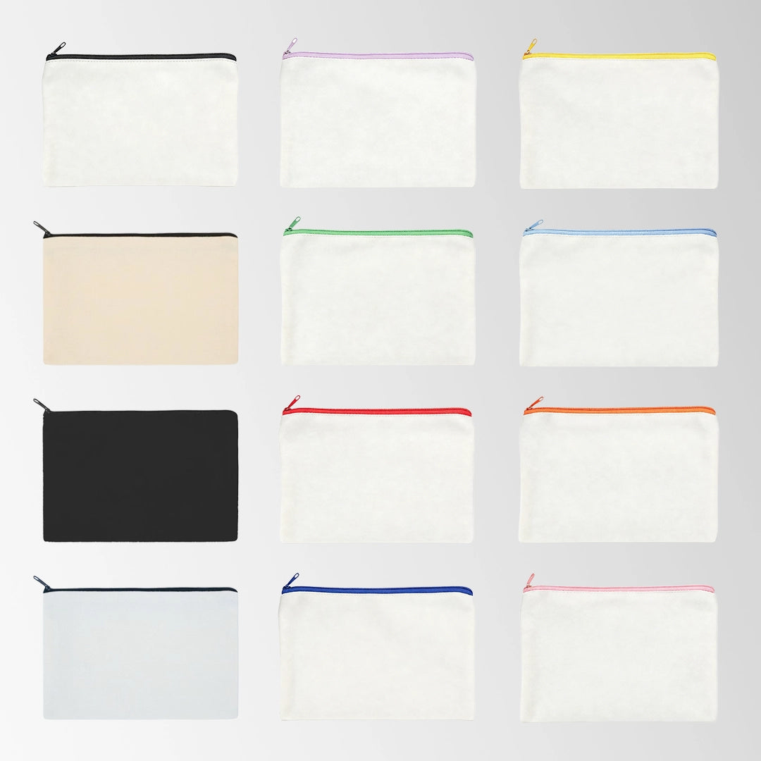 Flat Recycled Canvas Zipper Pouch