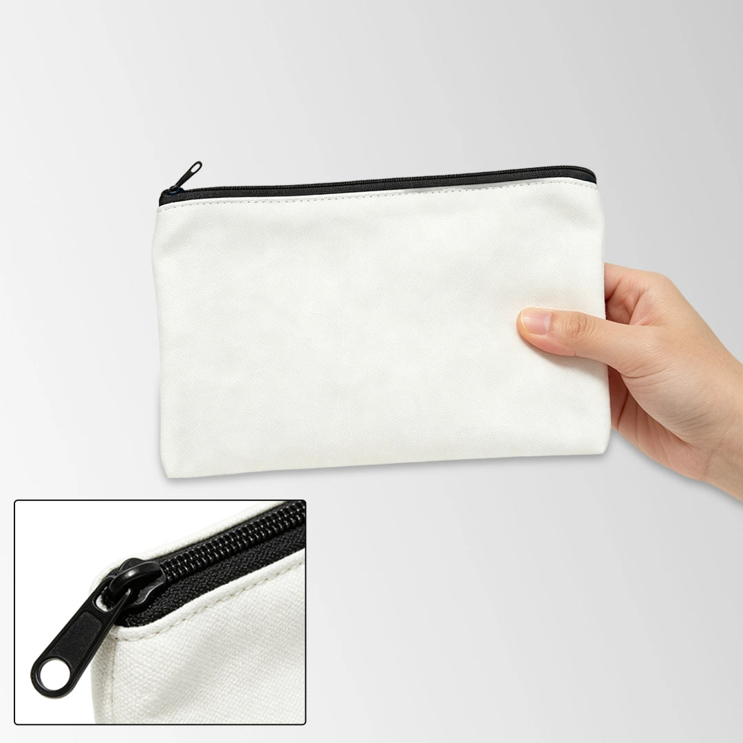 Flat Recycled Canvas Zipper Pouch