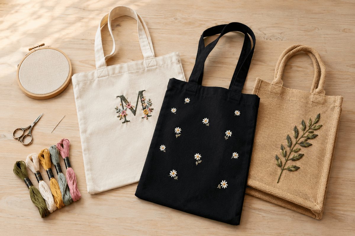 15 Simple Embroidered Tote Bag Ideas for Beginners