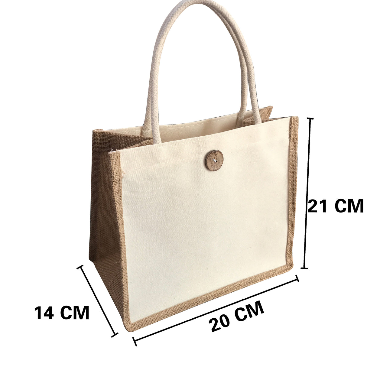 Wholesale Jute Canvas Bags with Button for Wedding