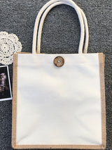 Wholesale Jute Canvas Bags with Button for Wedding