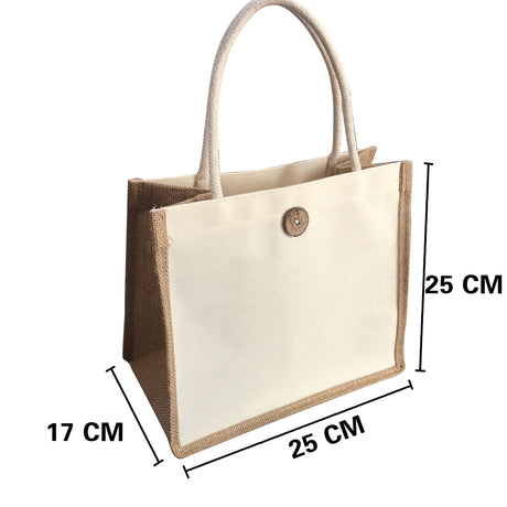 Wholesale Jute Canvas Bags with Button for Wedding