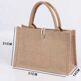 Burlap Jute Beach Bags with Button in Bulk