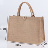 Burlap Jute Beach Bags with Button in Bulk