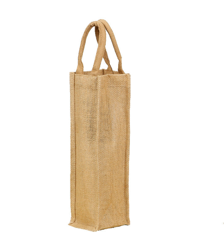 Wholesale Heavyweight Burlap Jute Single Wine Bottle Carrier