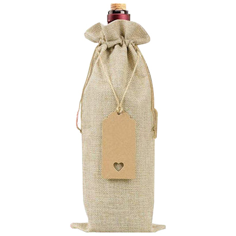 Sacs de vin en toile de jute robuste, 1 bouteille, pour cadeau, vente en gros