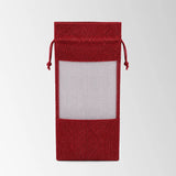 Burlap Jute Bottle Bags with Sheer Window for Wedding