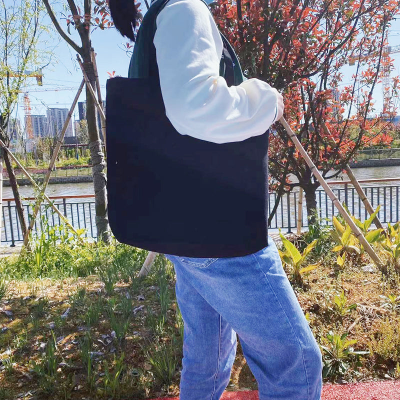 Wholesale Reusable Canvas Horizontal Tote Bags with Bottom Gusset