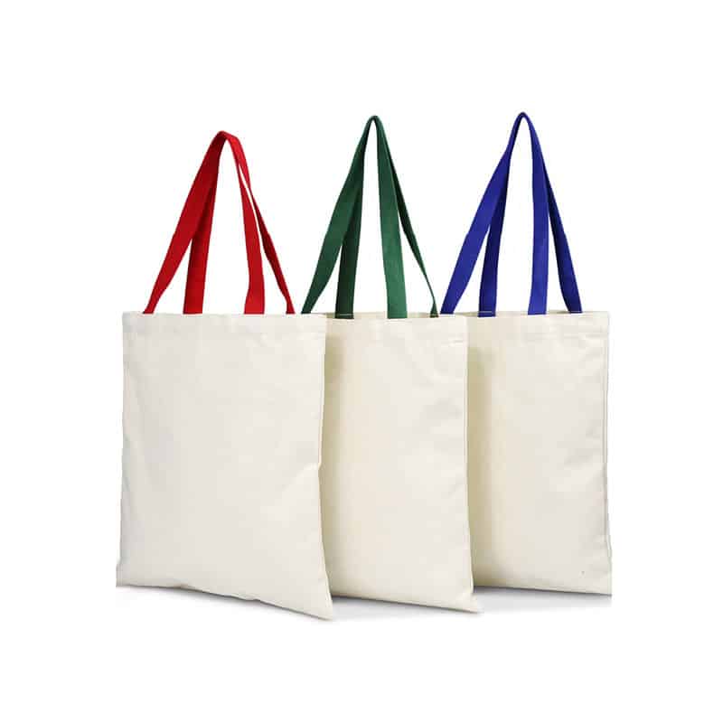 Cheap Canvas Tote Bags with Color Handles in Bulk