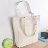 Large Wholesale Heavyweight Canvas Totes with Pockets & Magnetic Closure