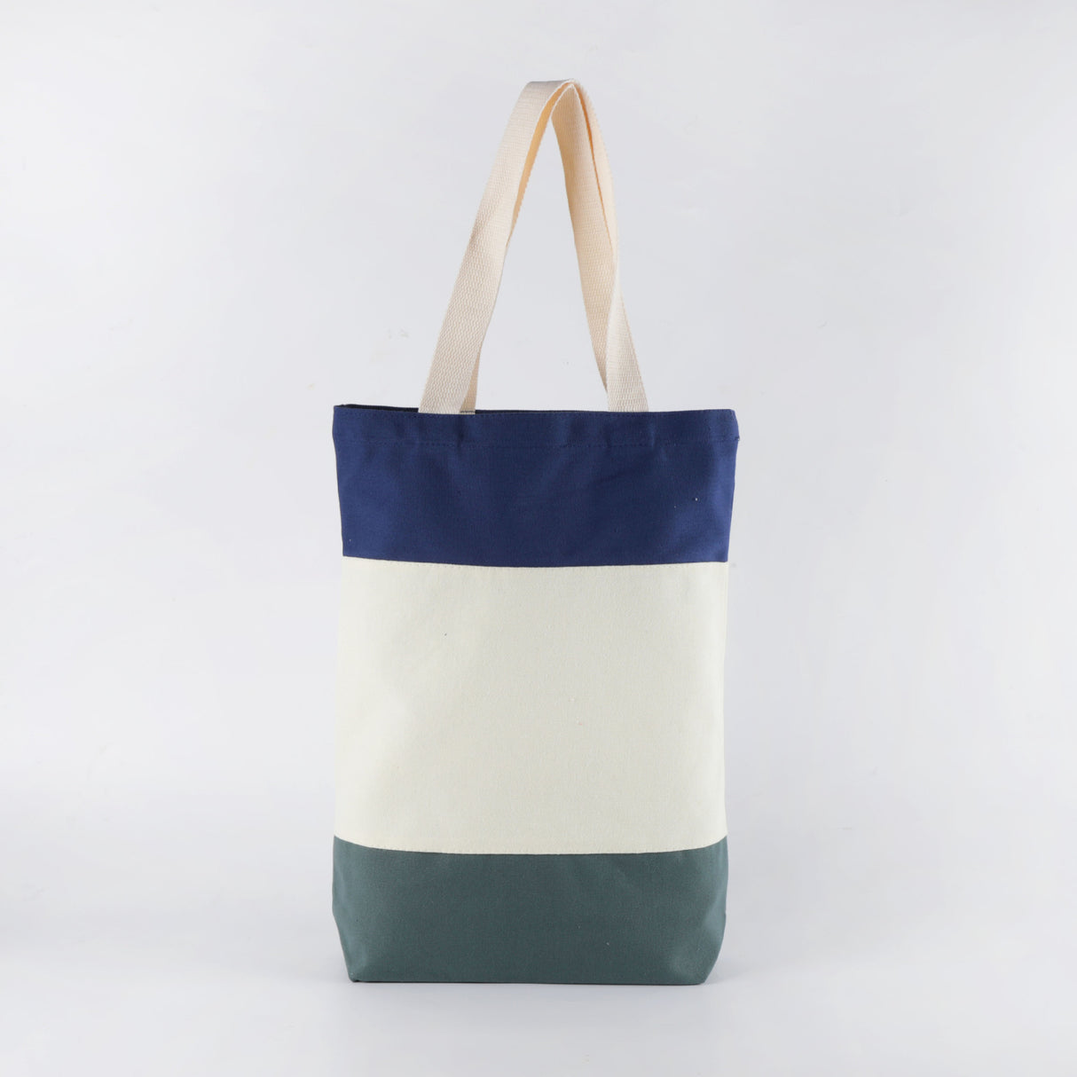 Cheap Tri-Color Striped Canvas Tote Bags in Bulk