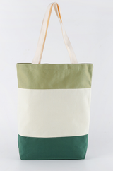 Cheap Tri-Color Striped Canvas Tote Bags in Bulk