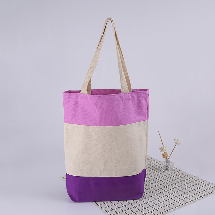 Cheap Tri-Color Striped Canvas Tote Bags in Bulk