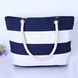 Wholesale Canvas Striped Beach Tote Bags with Rope Handles