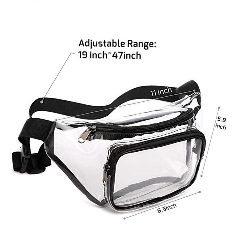 Wholesale Clear Fanny Packs with 2 Zipper Pockets