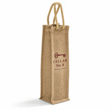 Custom Single-Bottle Jute Wine Bags with Logo