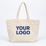 Wholesale Large Canvas Tote Bag with Zipper and Inside Pocket
