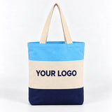 Tri-Color Canvas Tote Bags in Bulk with Gusset