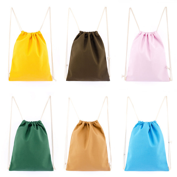 Wholesale Durable Color Canvas Drawstring Backpack Bags