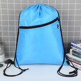 Wholesale Durable Polyester Drawstring Gym Bags with Front Zipper Pocket