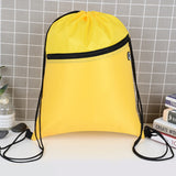 Wholesale Durable Polyester Drawstring Gym Bags with Front Zipper Pocket