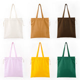 Wholesale Durable Canvas Drawstring Shoulder Tote Bag for Multipurpose