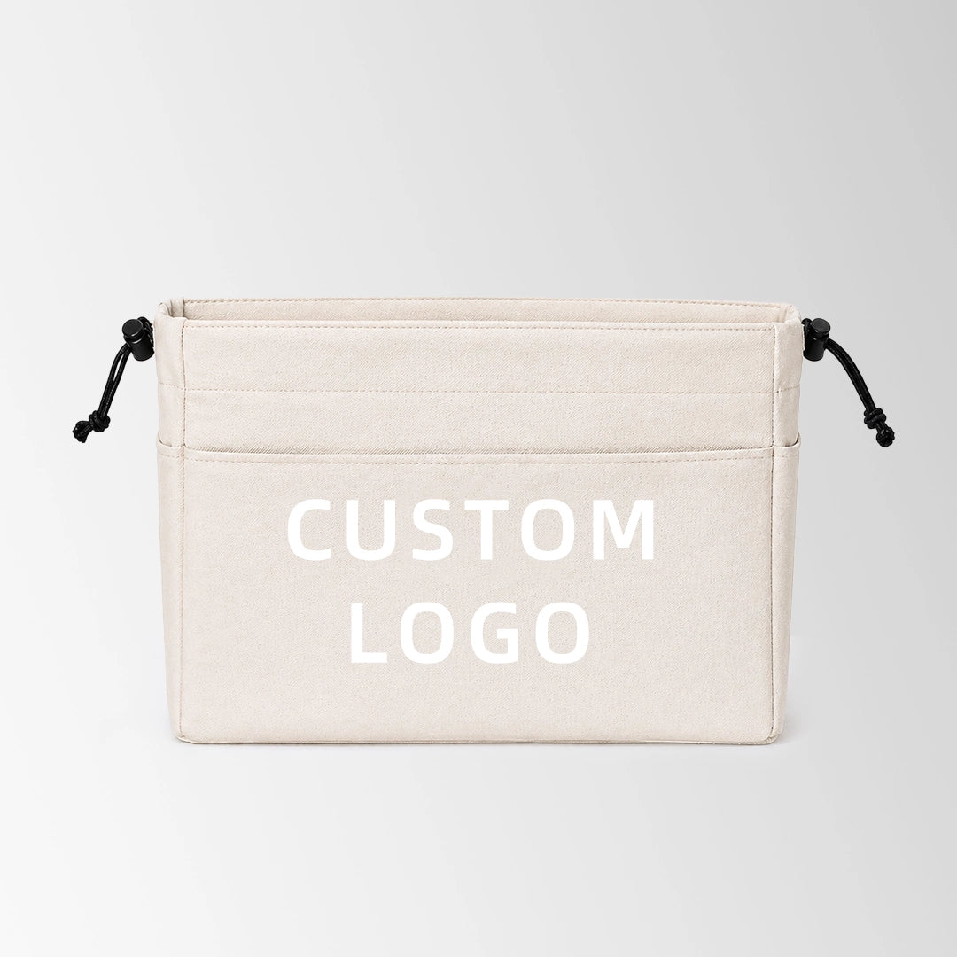 Drawstring Organizer Canvas Tote Bags with Multi-Pocket