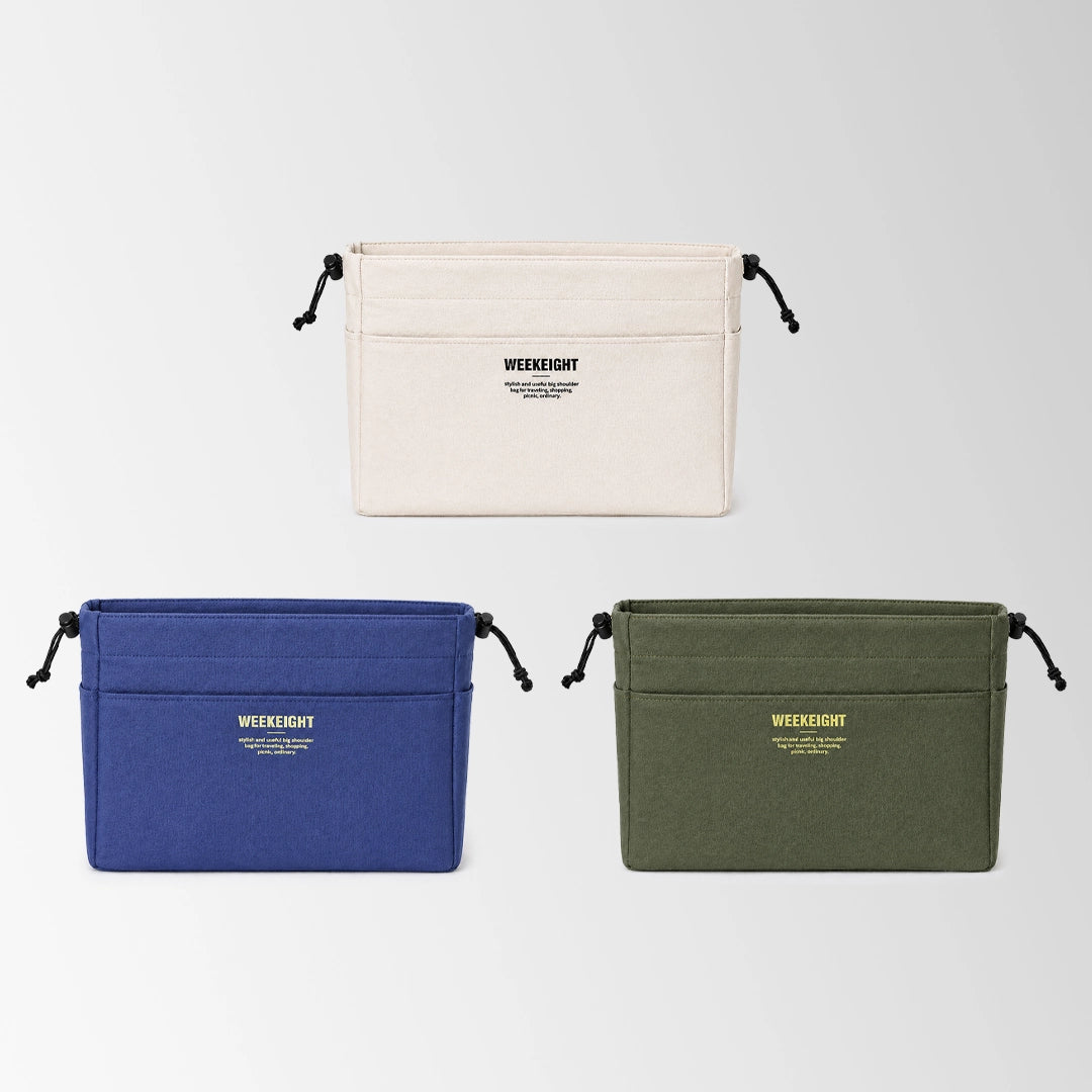 Drawstring Organizer Canvas Tote Bags with Multi-Pocket