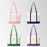 Eco-Friendly Recycled Canvas Tote Bag with Long Handles