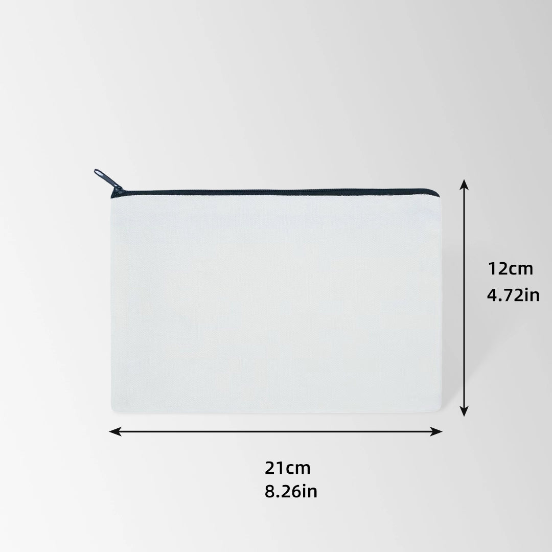 Flat Recycled Canvas Zipper Pouch