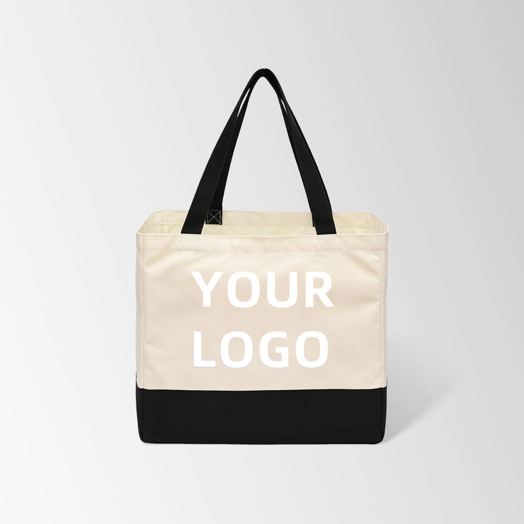 Foldable Large Canvas Tote Bag with Handles & Pockets