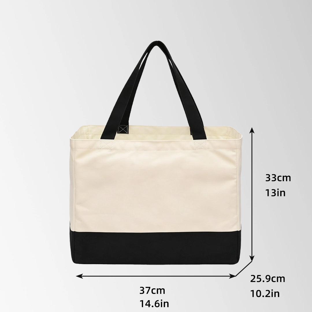 Foldable Large Canvas Tote Bag with Handles & Pockets