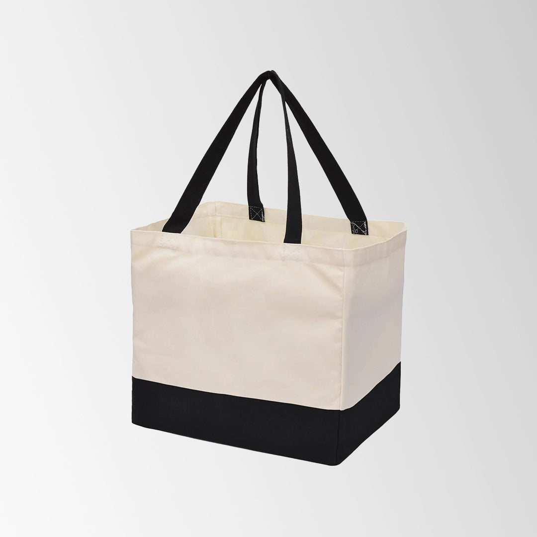 Foldable Large Canvas Tote Bag with Handles & Pockets