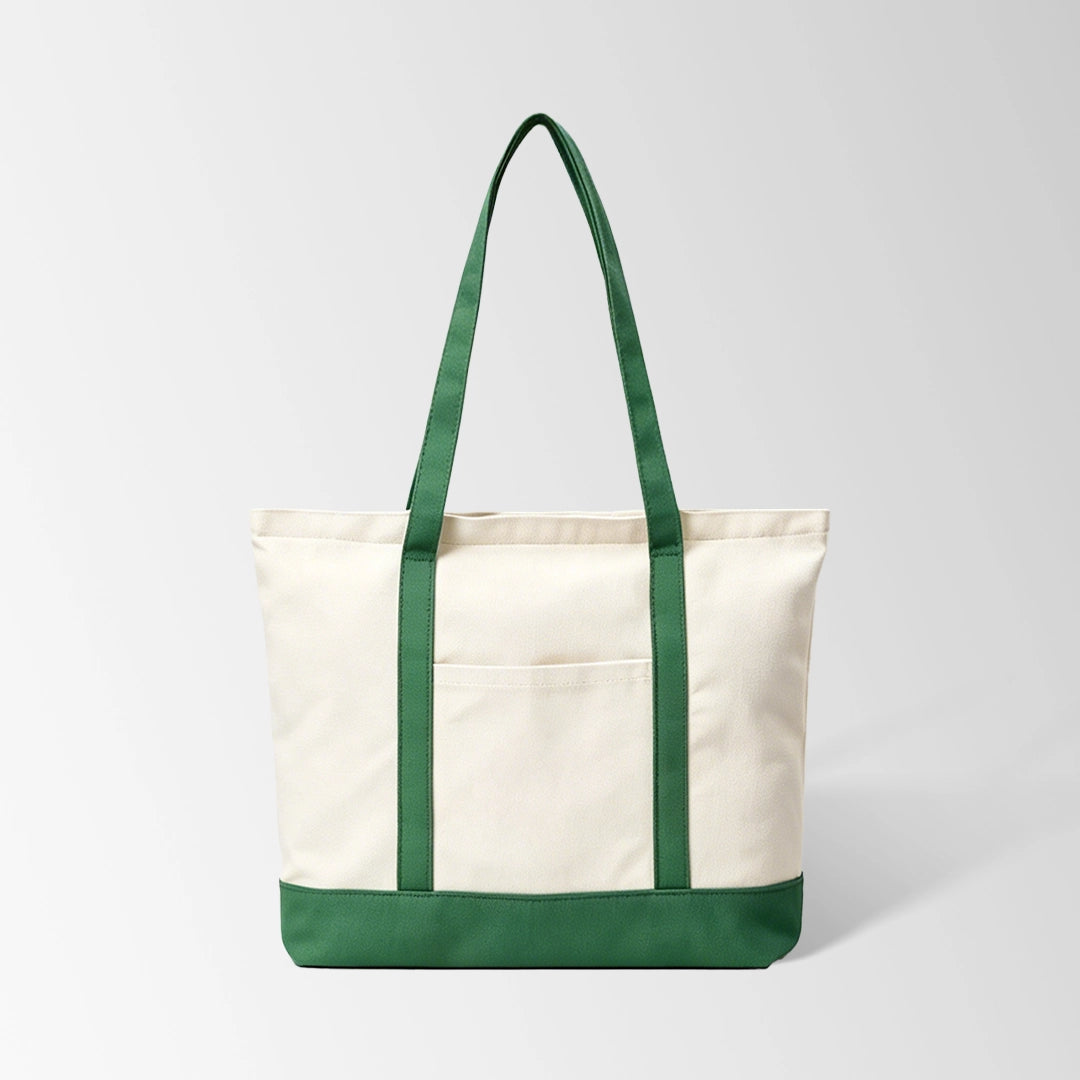 Eco-Friendly Recycled Canvas Tote Bag with Long Handles