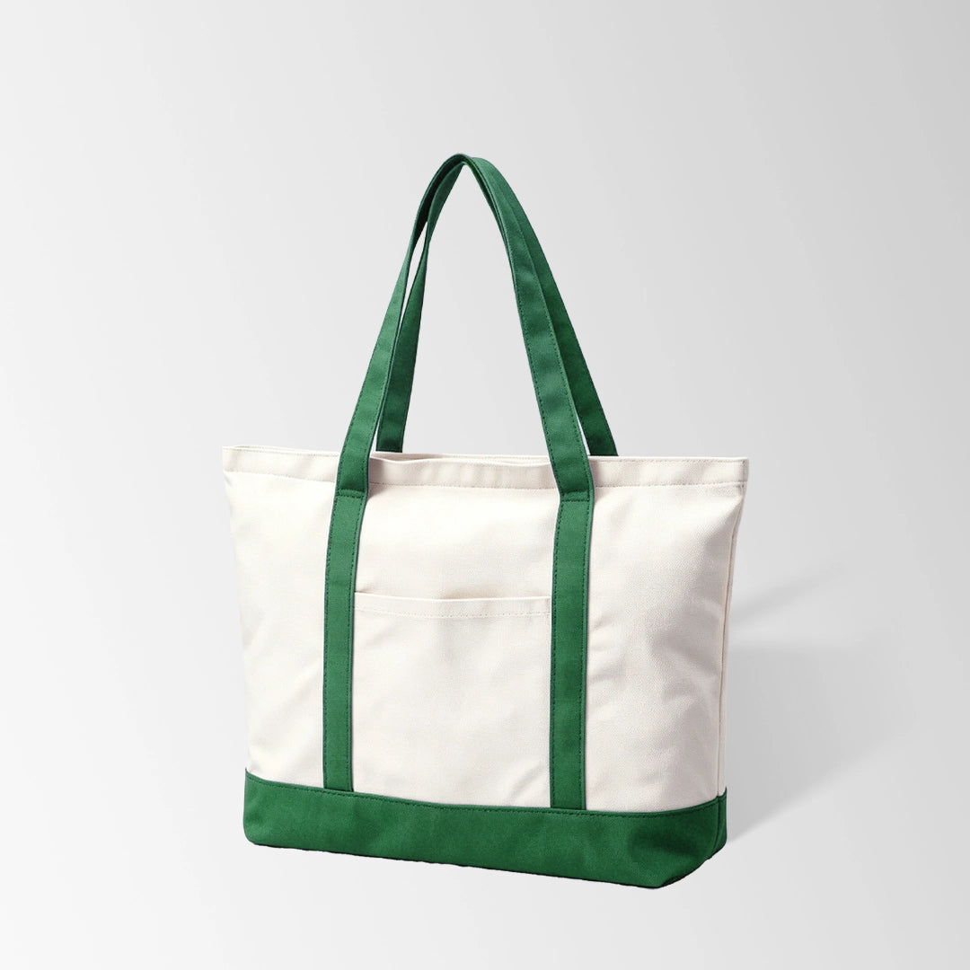 Eco-Friendly Recycled Canvas Tote Bag with Long Handles