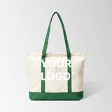 Eco-Friendly Recycled Canvas Tote Bag with Long Handles