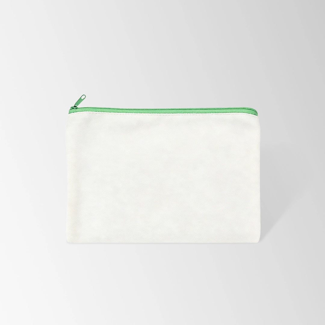 Flat Recycled Canvas Zipper Pouch