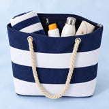Striped Rope Handle Beach Tote Bags in Bulk