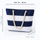 Striped Rope Handle Beach Tote Bags in Bulk