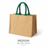 Medium Wholesale Jute Gift Bags with Colored Handles