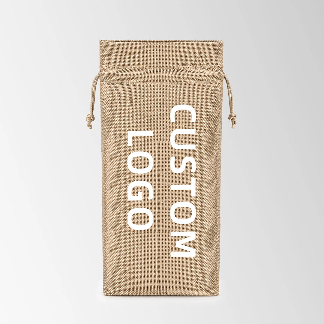 Burlap Jute Bottle Bags with Sheer Window for Wedding