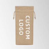 Burlap Jute Bottle Bags with Sheer Window for Wedding