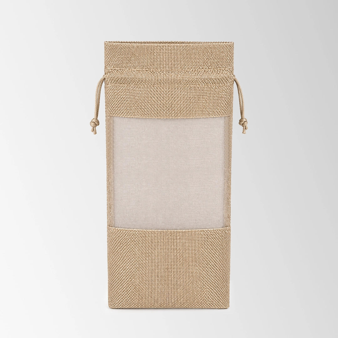 Burlap Jute Bottle Bags with Sheer Window for Wedding