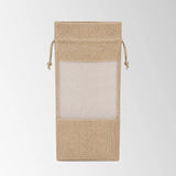 Burlap Jute Bottle Bags with Sheer Window for Wedding