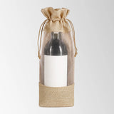Burlap Jute Bottle Bags with Sheer Window for Wedding